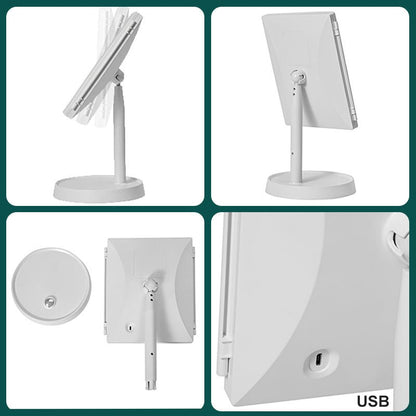 LED Makeup Mirror, Foldable with 3 Color Lighting, Travel Vanity