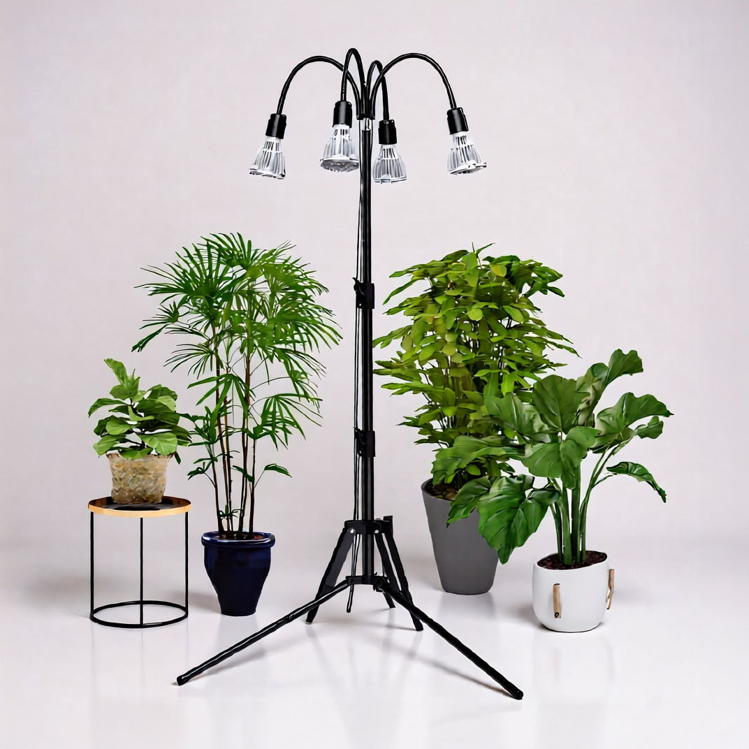 Multi-head Grow Light 128W Full Spectrum Tripod Stand Plant