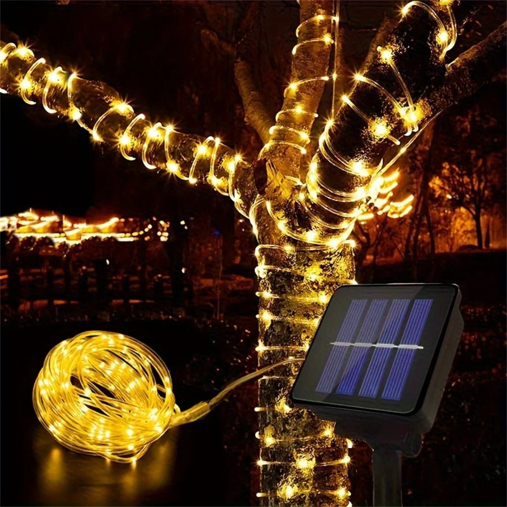 Solar Waterproof LED Rope Light, 472in, Outdoor