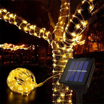 Solar Waterproof LED Rope Light, 472in, Outdoor