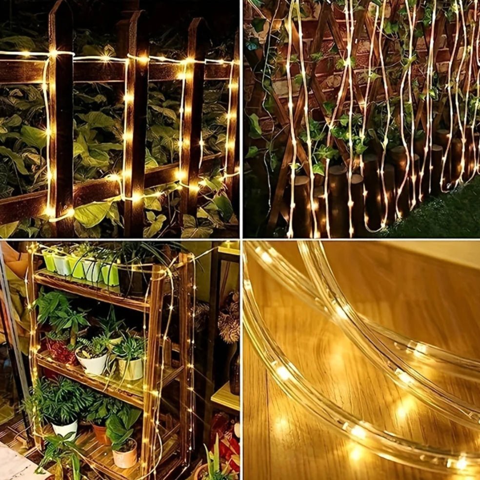 Solar Waterproof LED Rope Light, 472in, Outdoor