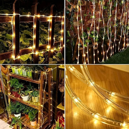 Solar Waterproof LED Rope Light, 472in, Outdoor