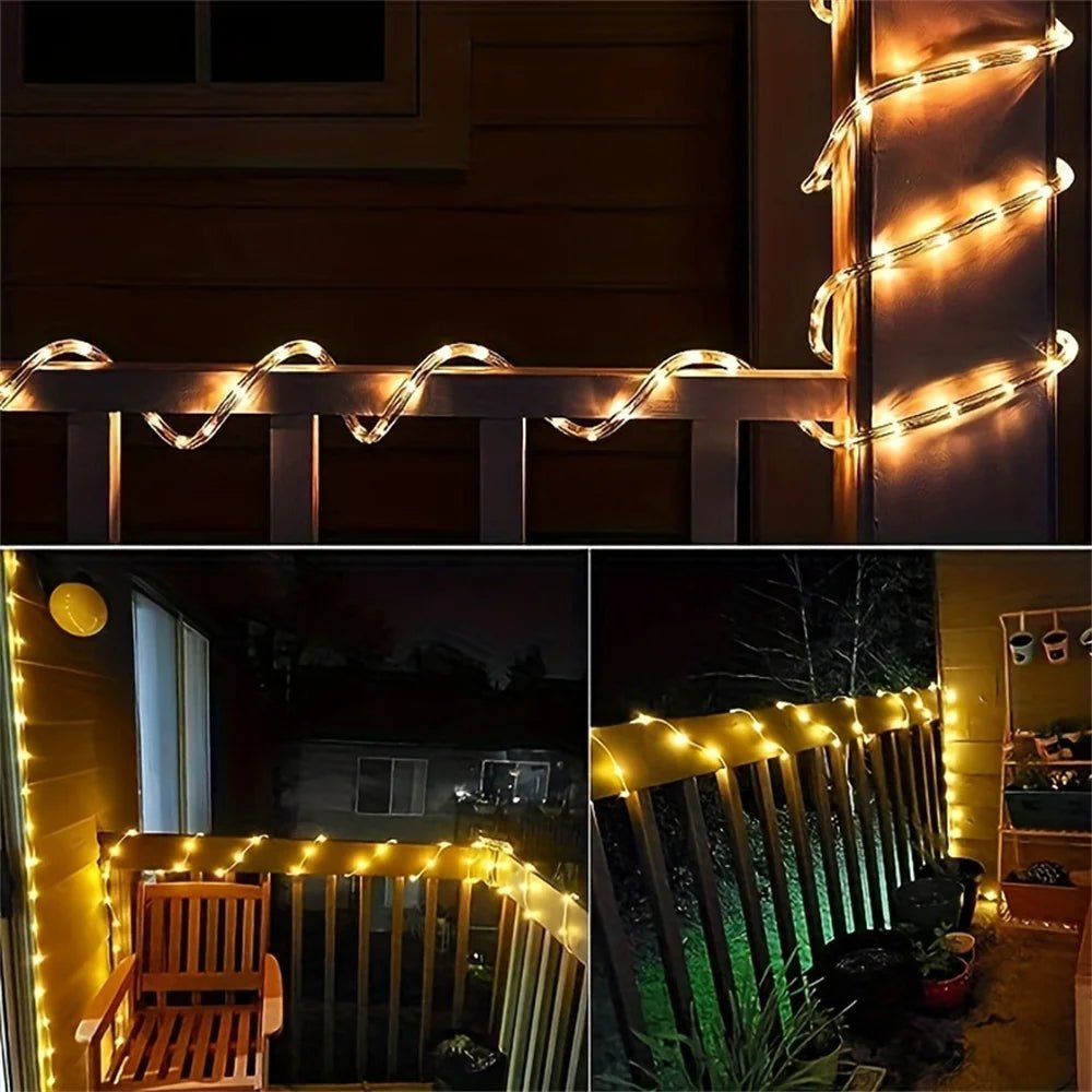 Solar Waterproof LED Rope Light, 472in, Outdoor