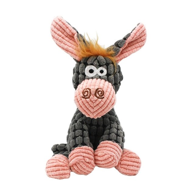 Plush Dog Toy, Corduroy & Rope, Durable Chew & Squeak