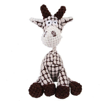 Plush Dog Toy, Corduroy & Rope, Durable Chew & Squeak