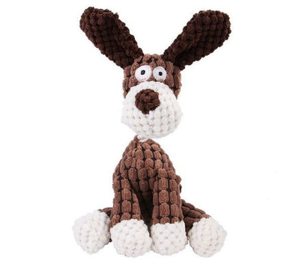 Plush Dog Toy, Corduroy & Rope, Durable Chew & Squeak