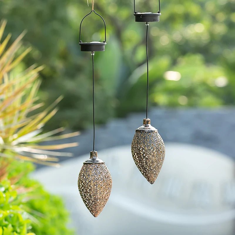 Solar Water Drop Lantern, LED, Waterproof, Hanging, Outdoor Garden