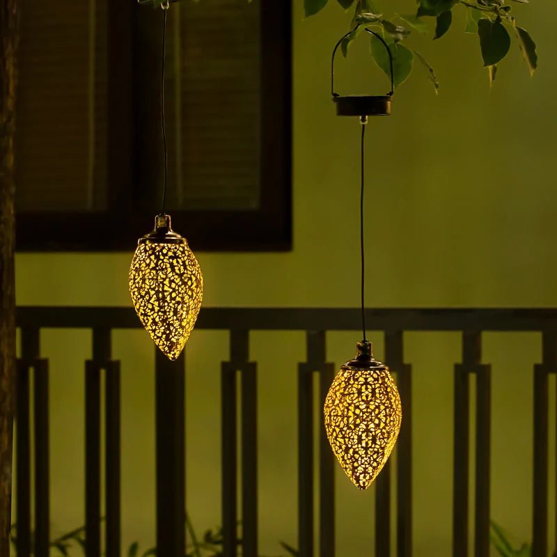 Solar Water Drop Lantern, LED, Waterproof, Hanging, Outdoor Garden