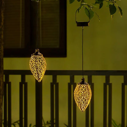 Solar Water Drop Lantern, LED, Waterproof, Hanging, Outdoor Garden