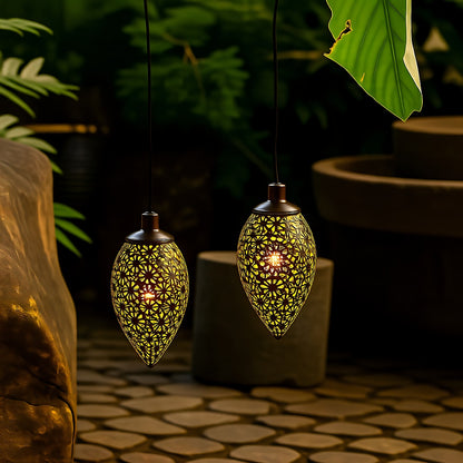 Solar Water Drop Lantern, LED, Waterproof, Hanging, Outdoor Garden