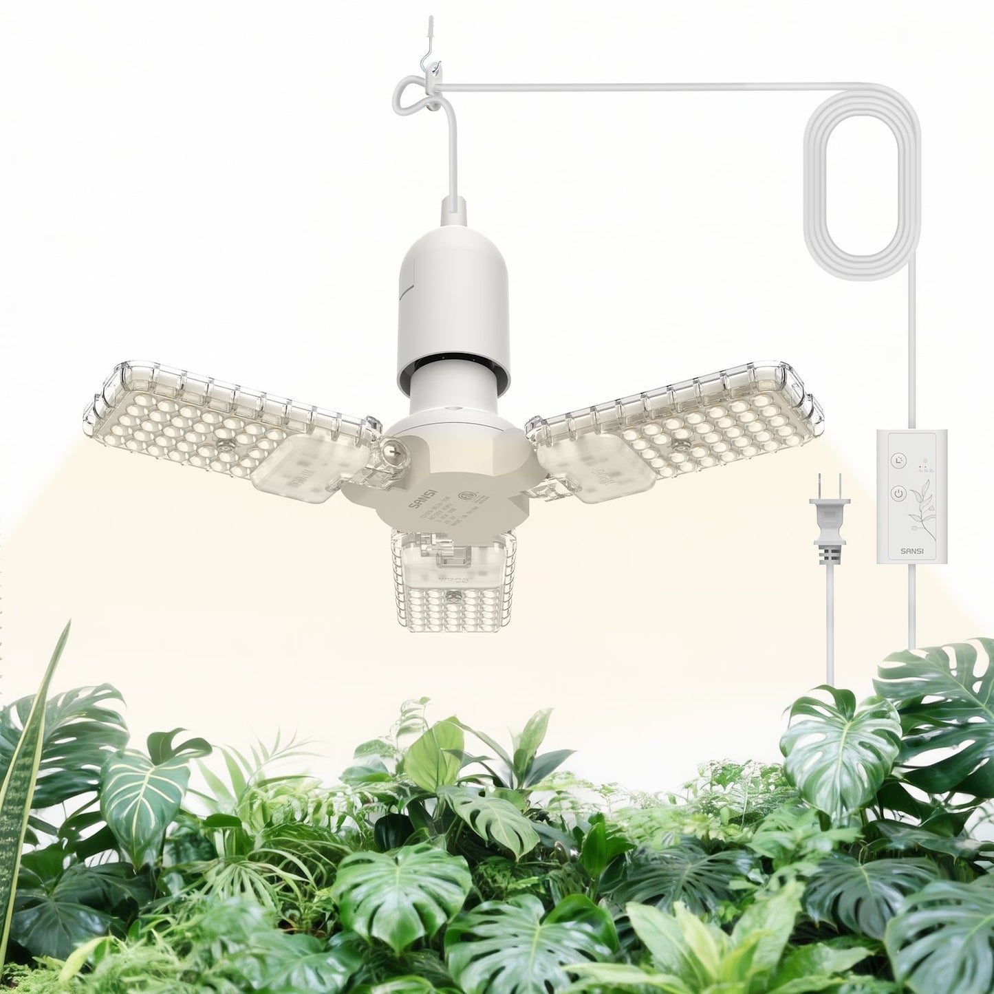 30W LED Grow Light, Folding Wings, E26, Full Spectrum Plant Lamp