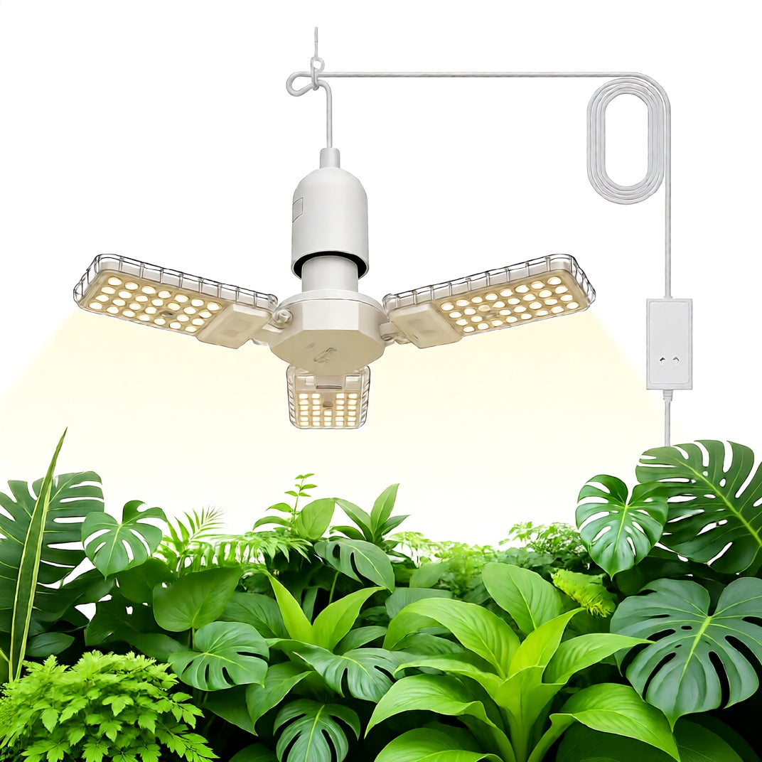 30W LED Grow Light, Folding Wings, E26, Full Spectrum Plant Lamp