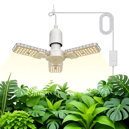 30W LED Grow Light, Folding Wings, E26, Full Spectrum Plant Lamp