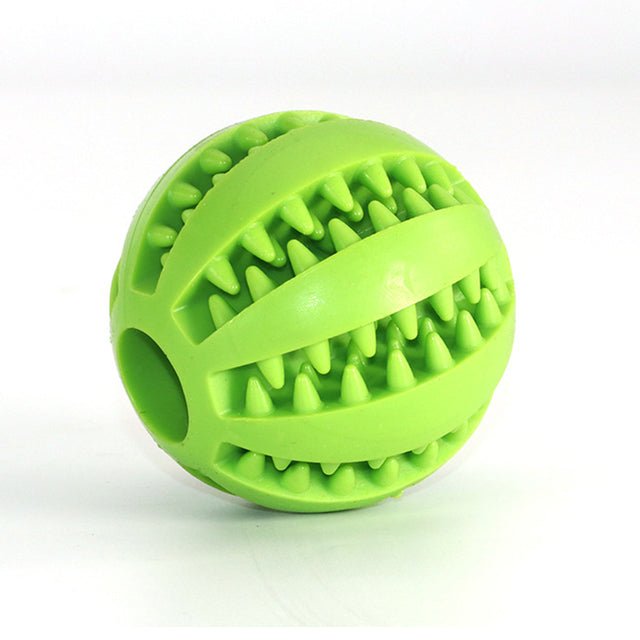 Interactive Dog Teeth Cleaning Ball, Natural Rubber Treat Dispenser