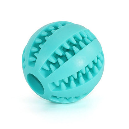 Interactive Dog Teeth Cleaning Ball, Natural Rubber Treat Dispenser
