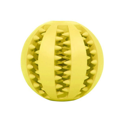 Interactive Dog Teeth Cleaning Ball, Natural Rubber Treat Dispenser
