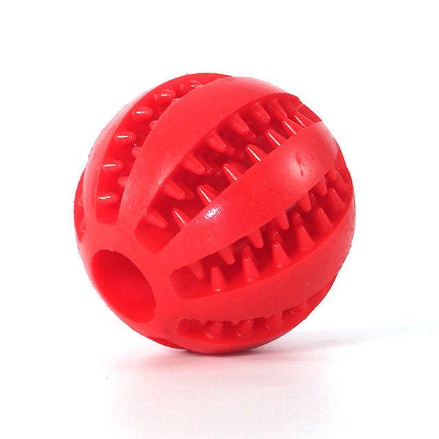 Interactive Dog Teeth Cleaning Ball, Natural Rubber Treat Dispenser