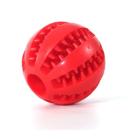 Interactive Dog Teeth Cleaning Ball, Natural Rubber Treat Dispenser