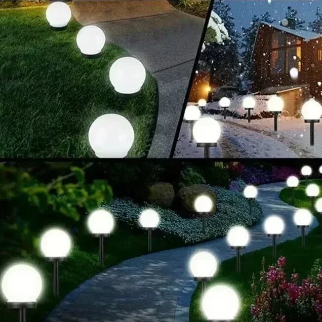 Solar Globe Light, Auto Dusk-to-Dawn IP65, Outdoor, Pathway Lighting