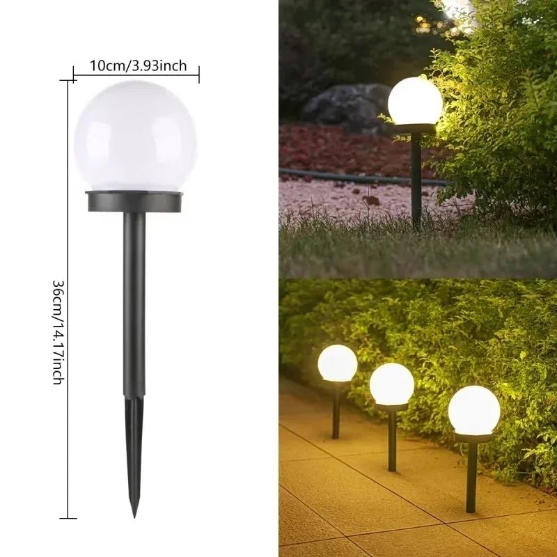 Solar Globe Light, Auto Dusk-to-Dawn IP65, Outdoor, Pathway Lighting
