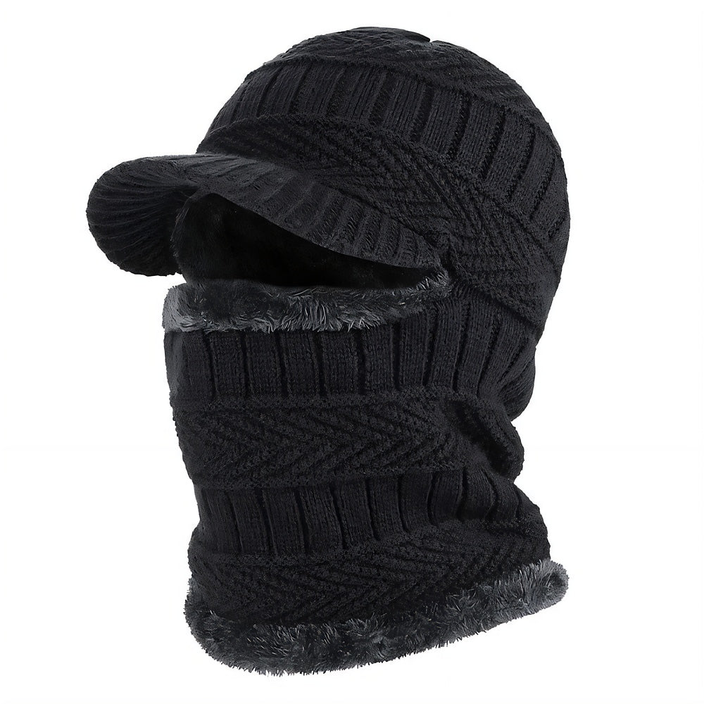 Winter Hat, Woolly Lined, Convertible, Cold Weather