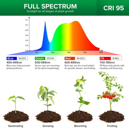 10W LED Grow Light, Clip-on, Full Spectrum Plant Light