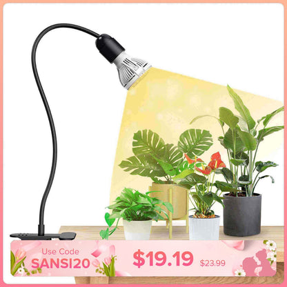 10W LED Grow Light, Clip-on, Full Spectrum Plant Light