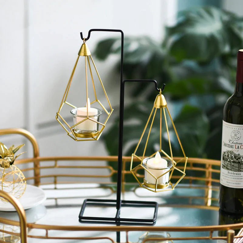 Hanging Diamond Candle Holder, Metal, Nordic, for Candles