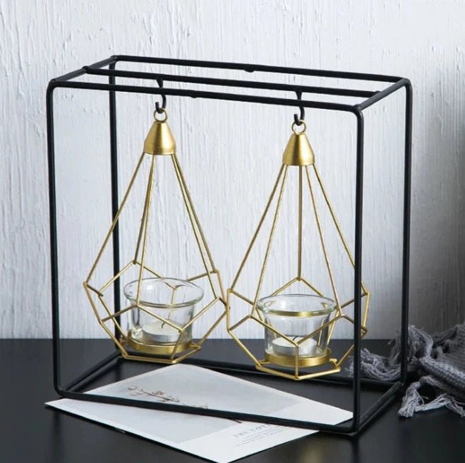 Hanging Diamond Candle Holder, Metal, Nordic, for Candles