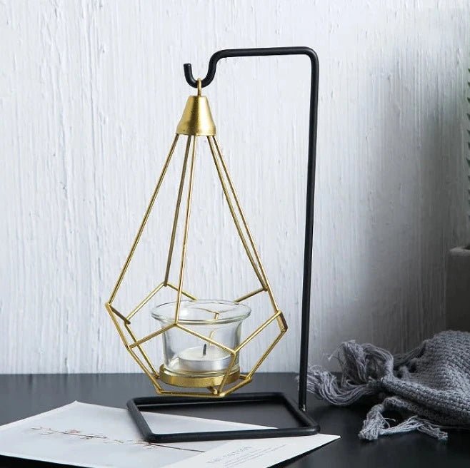 Hanging Diamond Candle Holder, Metal, Nordic, for Candles