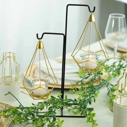 Hanging Diamond Candle Holder, Metal, Nordic, for Candles