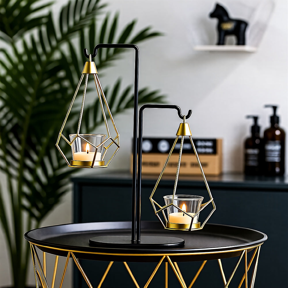 Hanging Diamond Candle Holder, Metal, Nordic, for Candles