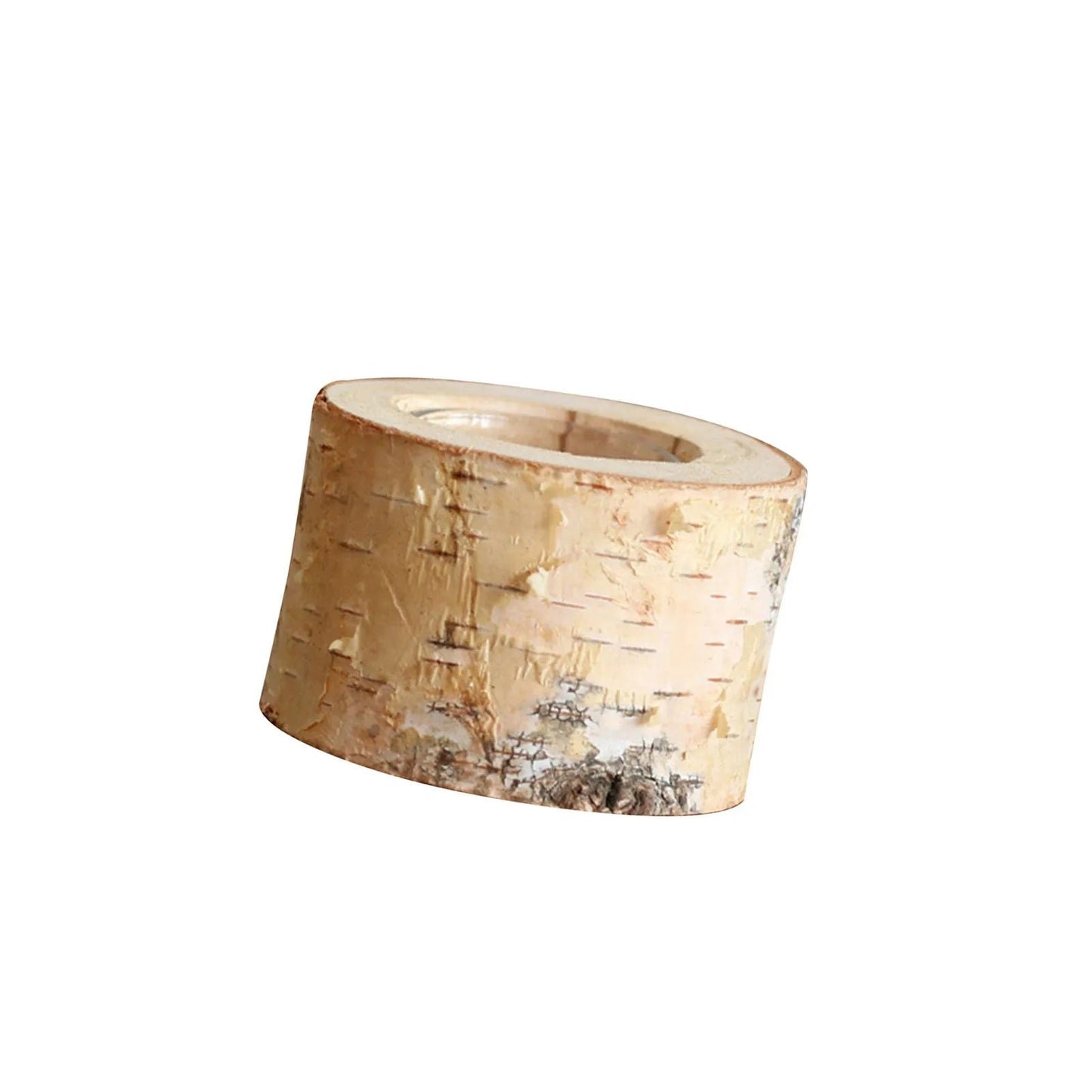 Birch Wood Candle Holder, Rustic, Table