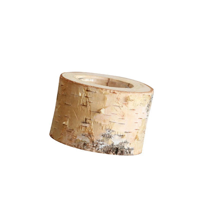 Birch Wood Candle Holder, Rustic, Table