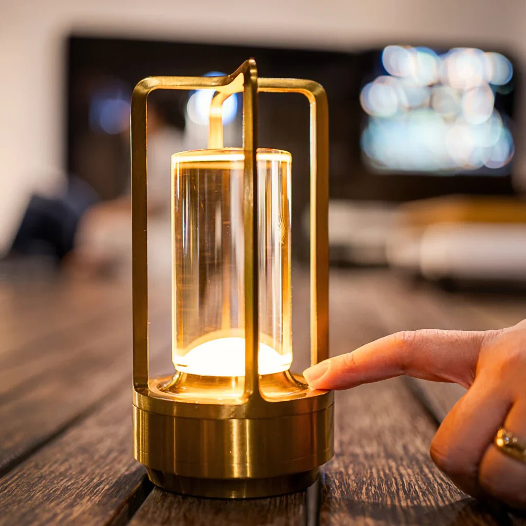 Crystal Table Lamp Dimmable USB 7in Cordless Ambient