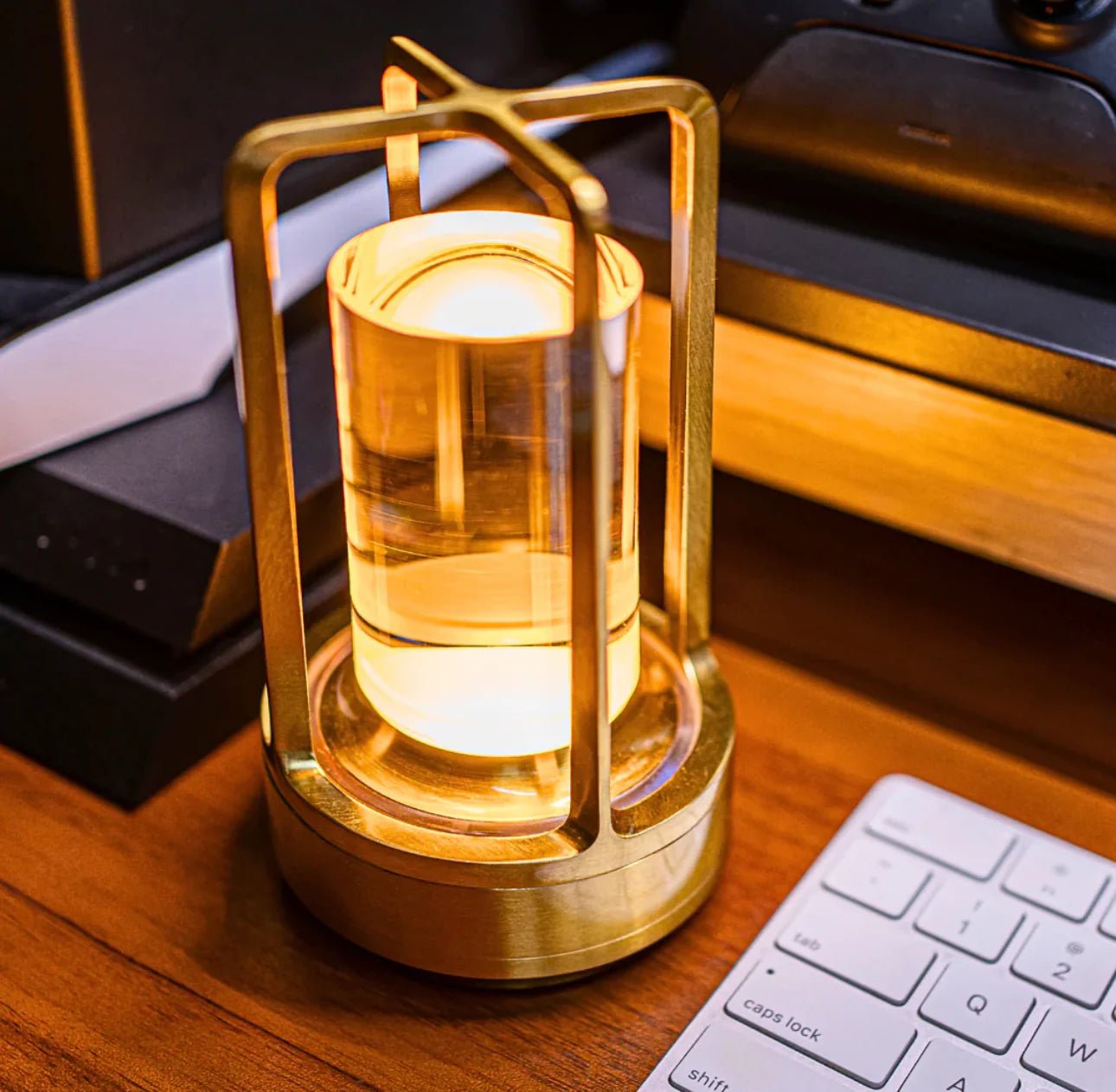 Crystal Table Lamp Dimmable USB 7in Cordless Ambient