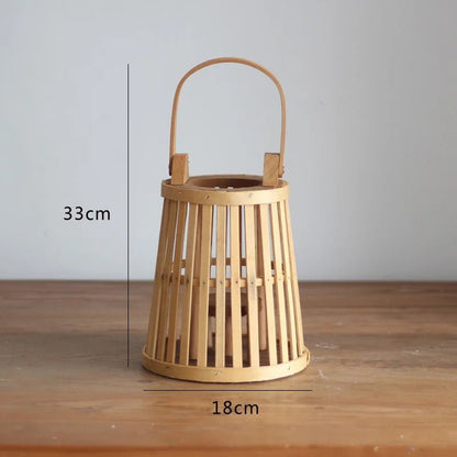 Flameless Candle Holder, Bamboo Rattan, For Ambiance