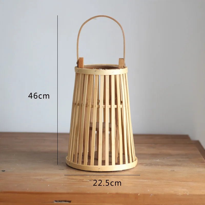 Flameless Candle Holder, Bamboo Rattan, For Ambiance