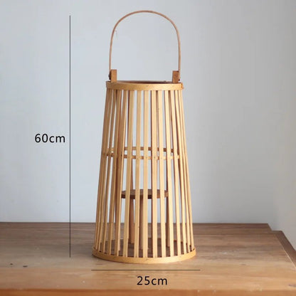 Flameless Candle Holder, Bamboo Rattan, For Ambiance