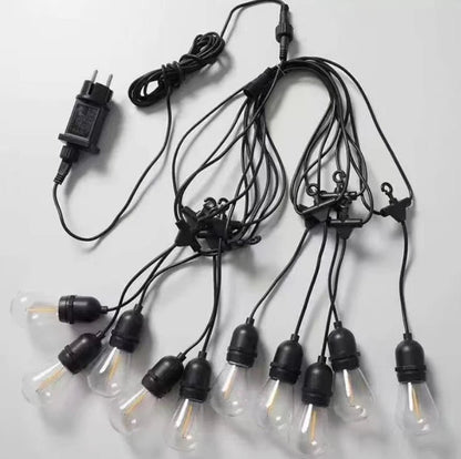 Vintage String Lights, 20 LED Edison, 32ft, Dimmable, IP44, Plug-in, Indoor/Outdoor