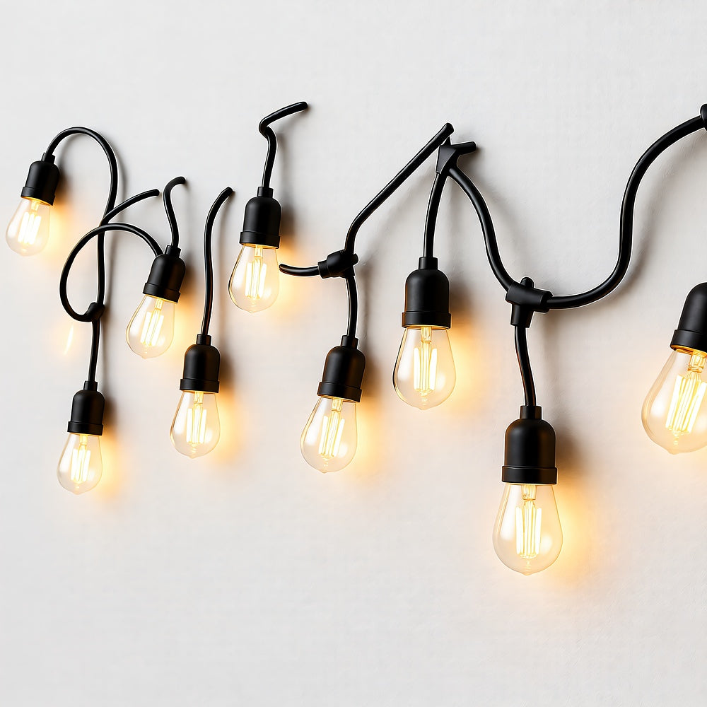 Vintage String Lights, 20 LED Edison, 32ft, Dimmable, IP44, Plug-in, Indoor/Outdoor