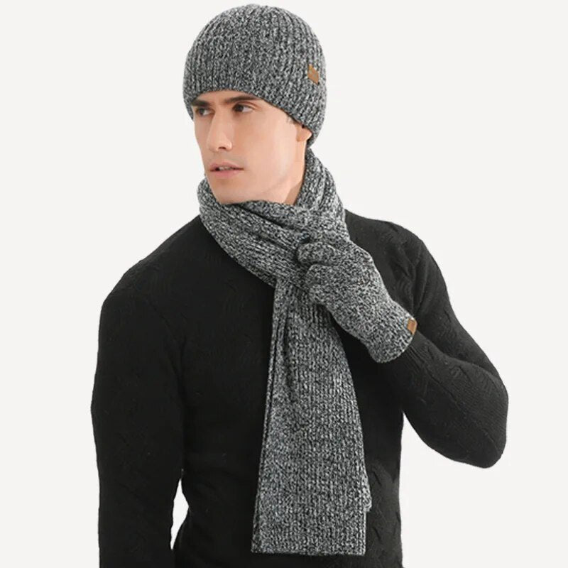 Winter Hat, Scarf, Gloves Set, Wool, Warm