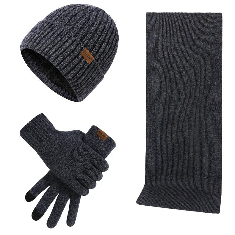 Winter Hat, Scarf, Gloves Set, Wool, Warm