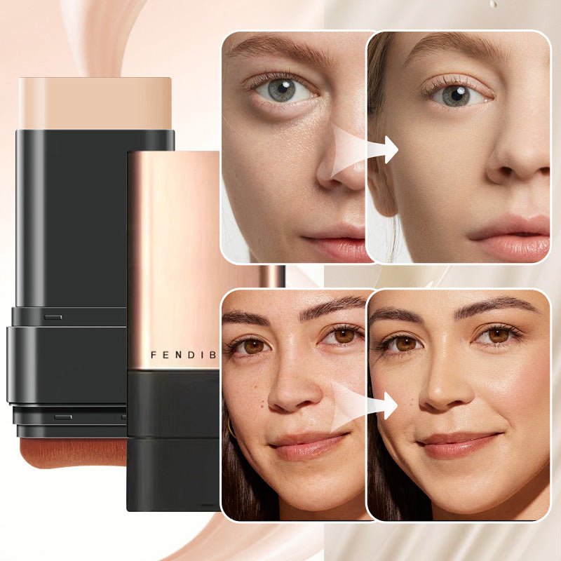 Natural Matte Foundation Stick with Brush, Travel Face Touch-up