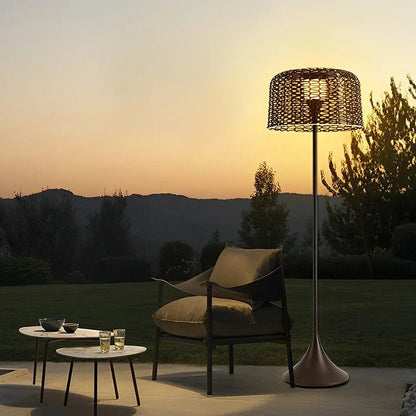 Floor Lamp, Solar, 67in, Woven, Indoor Outdoor