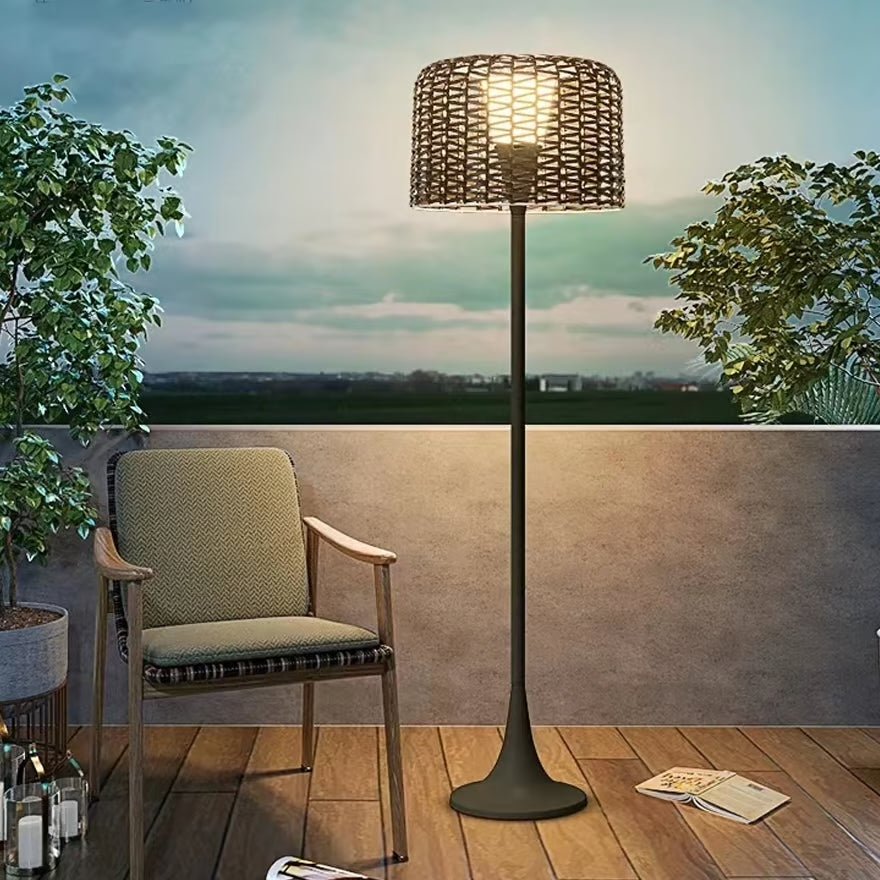 Floor Lamp, Solar, 67in, Woven, Indoor Outdoor