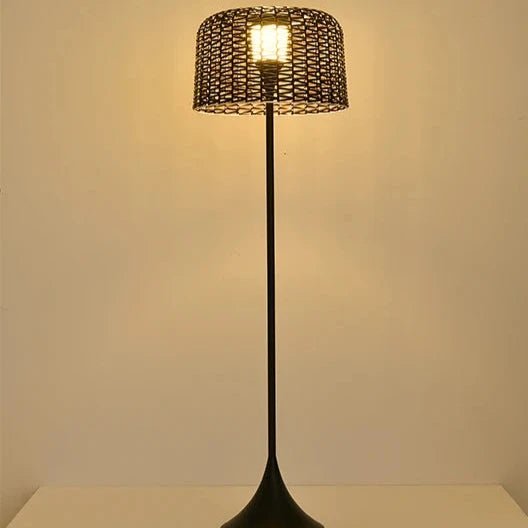 Floor Lamp, Solar, 67in, Woven, Indoor Outdoor