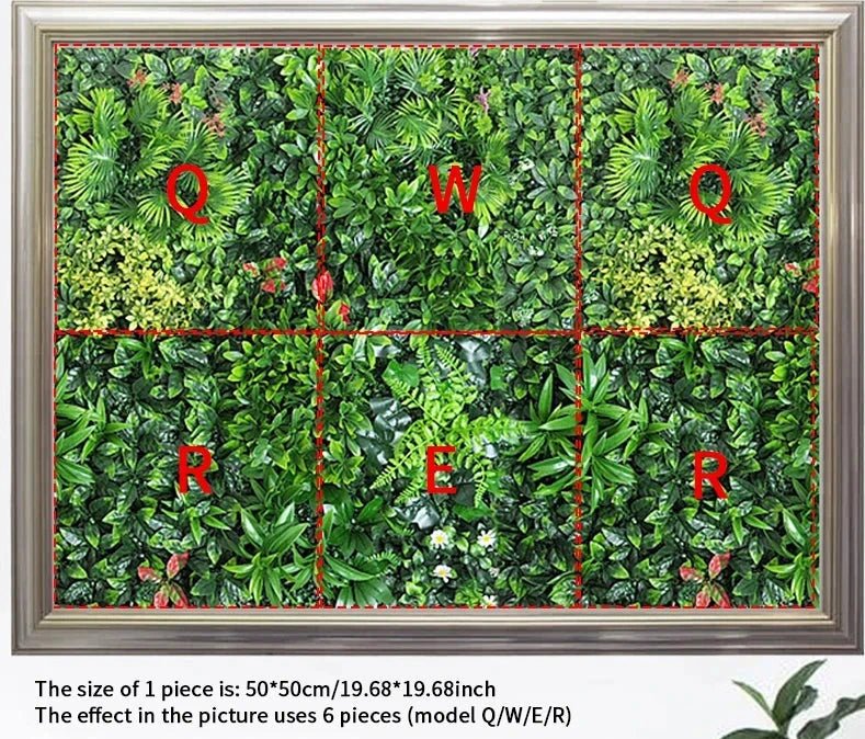 Artificial Plant Wall, 19 in. Square, Panel, Indoor Decor