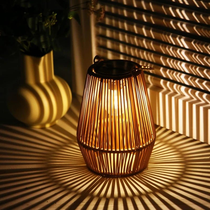 Rattan Lantern Solar Hanging Outdoor