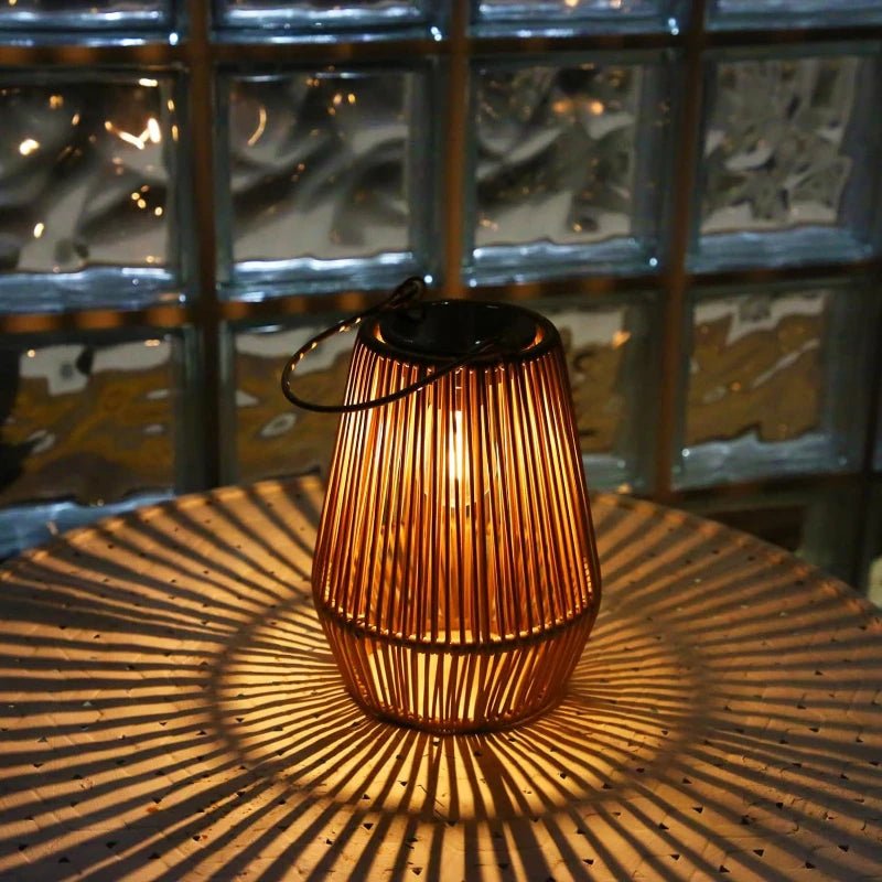 Rattan Lantern Solar Hanging Outdoor